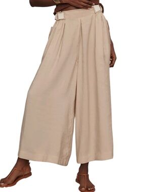 Anthropologie Safari Pants wide leg lightweight cropped Sz S like new condition
